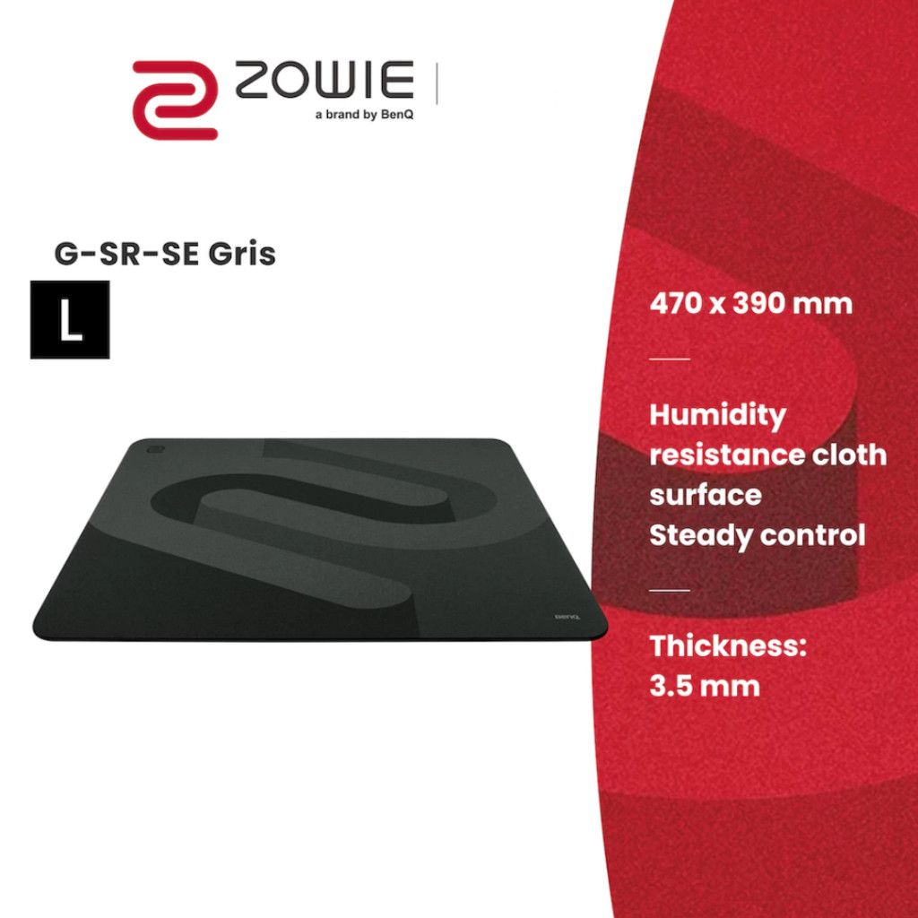 ส่งด่วน+โค้ดลด ZOWIE G-SR-SE Gray Gris Gaming Mouse Pad แผ่นรองเมาส์ เกมมิ่ง พิมพ์ลาย ขนาด L ใหญ่