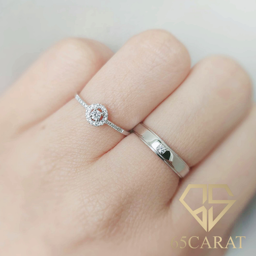 65Carat - แหวนเพชรแท้น้ำ100 ราคาเป็นคู่ ทองคำแท้9K
