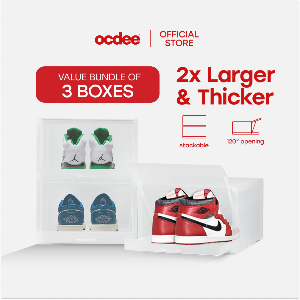 ในสต็อก Ocdee Convi Shoebox: 3 Boxs Bundle Ready Stock | กล่องรองเท้า พรีเมี่ยม | ที่เก็บรองเท้า