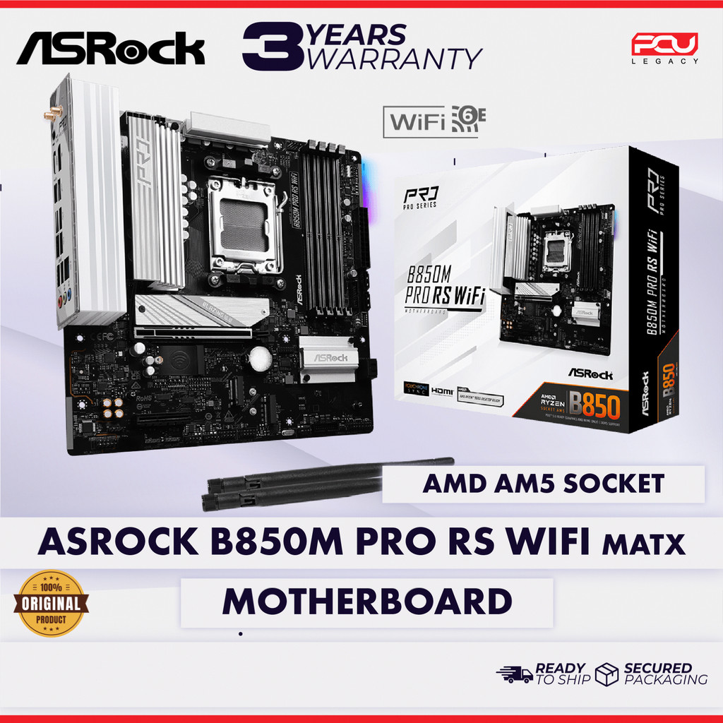 ASROCK B850M PRO RS WIFI AM5 MATX MOTHERBOARD