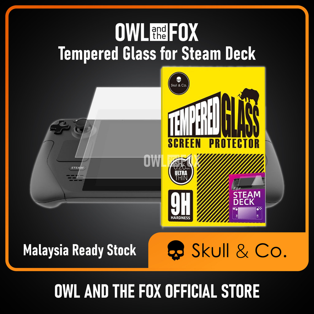 Skull & Co Steam Deck SteamDeck OLED กระจกนิรภัยป้องกันหน้าจอ Savage Raven 2 ชิ้น