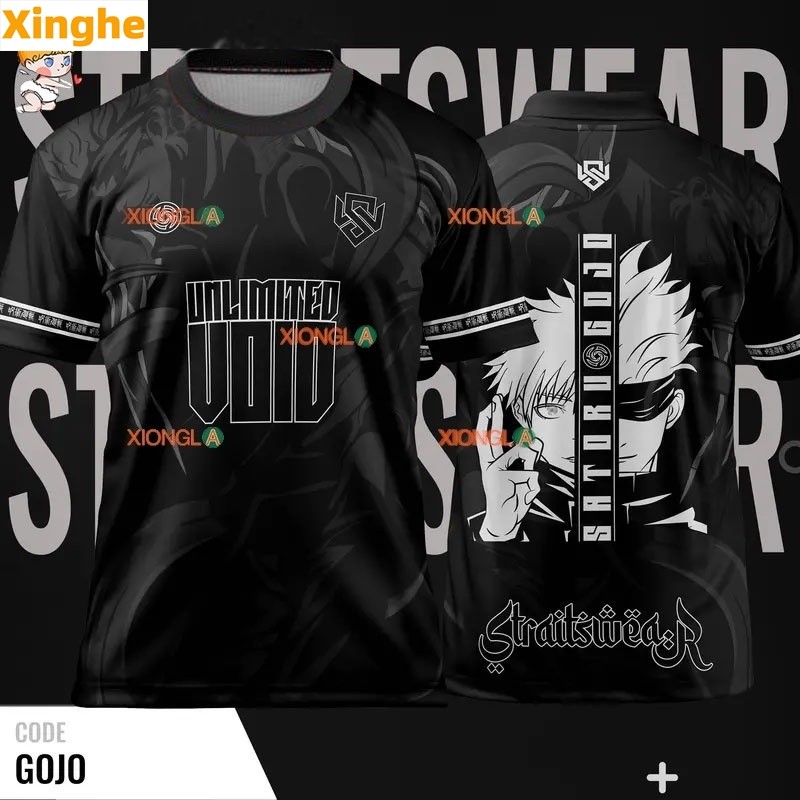 free Diy Custom & Namenumber2024 ใหม่ StraitsWear Satoru Gojo Koler Retro XS-8XL เสื้อผ้าเสื้อ
