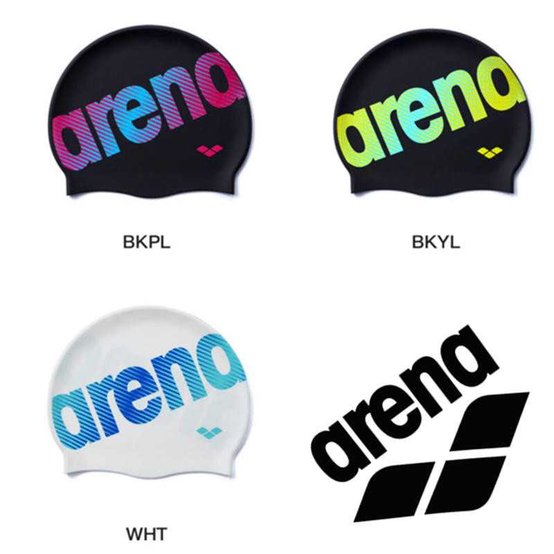 Arena arena arena หมวกว่ายน้ําผู้ชายผู้หญิงกันน้ําไม่ Strangle หัวผมยาวซิลิโคนแฟชั่นพิมพ์หมวกว่ายน้ํ
