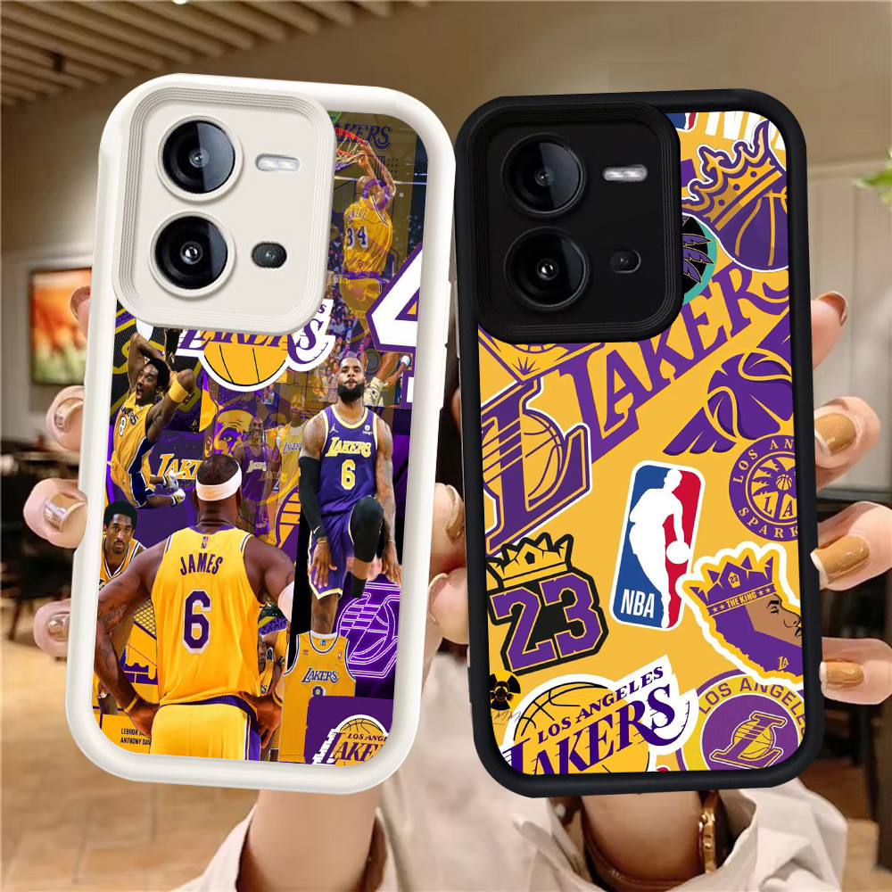 Z-49 บาสเกตบอล 23 สีขาวสีดําสําหรับ VIVO V25 Y28 V25E Y17S Y28s 2024 กรณี