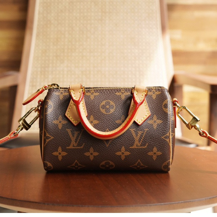 ♞,♘หลุยส์วิตตอง Louis Vuitton Speedy Bandoulière 20/NANO กระเป๋าทรงหมอน ผู้หญิง M46518 kdie
