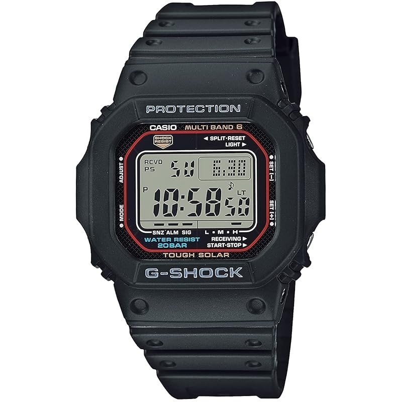 Casio G-Shock G-Shock 5600 Series วิทยุกันน้ําผู้ชาย Solar Digital Black Watch Gw-M5610U-1 Gw-M5610