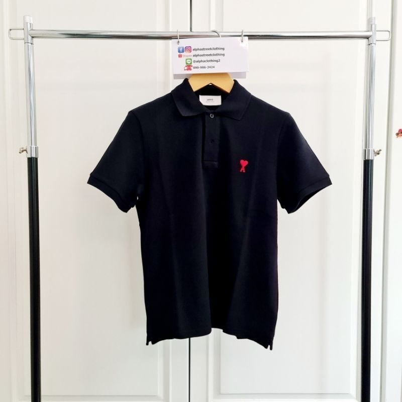 ♞Ami Paris De Coeur Polo Shirts ของแท้ 100% ของใหม่มือ 1 พร้อมส่ง เสื้อโปโล Ami Paris jyg rtr