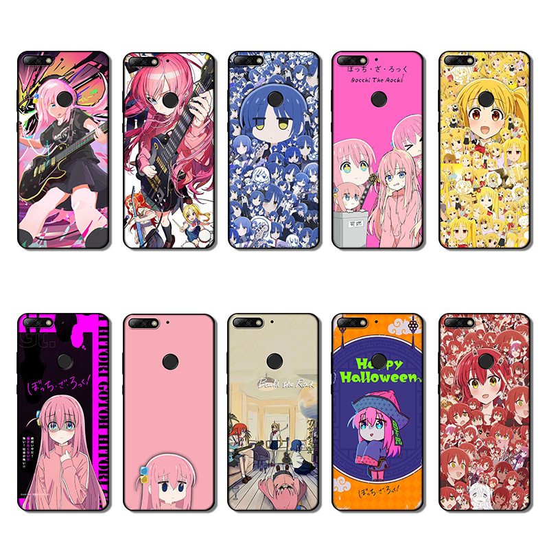 เคสโทรศัพท์สี TPU สีดํานุ่มสําหรับ Huawei Y6P Y7A Y8P Y9A Y5 Y6 Prime GR20 bocchi the rock การออกแบบ