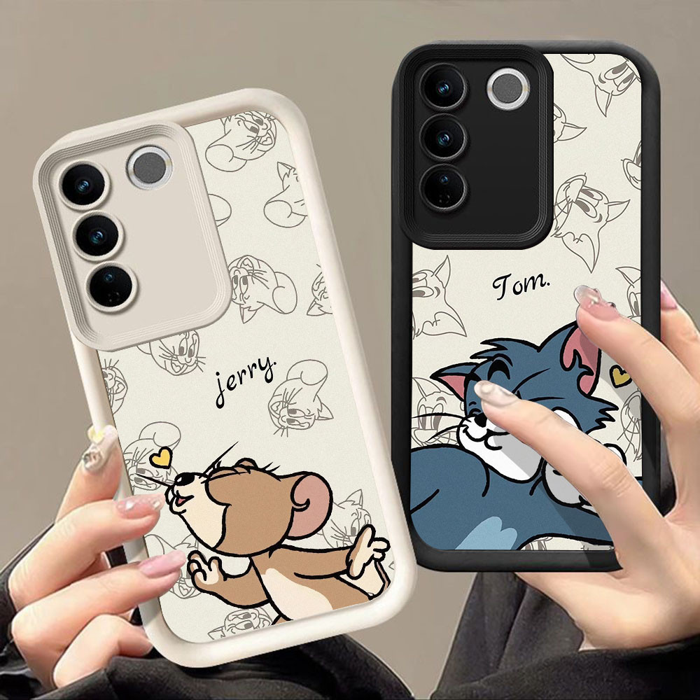 สําหรับ VIVO Y200e Y100 Y81s Y73 V29 V21 Y83 Y81 V21E V29E V27E V27 Pro V60 5G Q-79 คู่แมวเมาส์