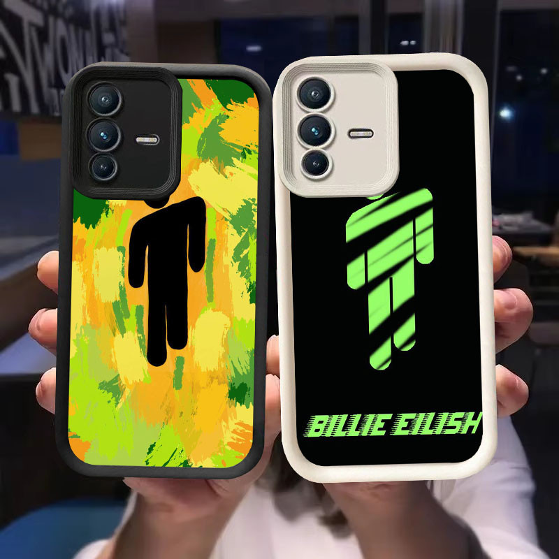 O-49 Blohsh Casing สําหรับ VIVO V23E Y75 V23 Y200 5G สีดําและสีขาว