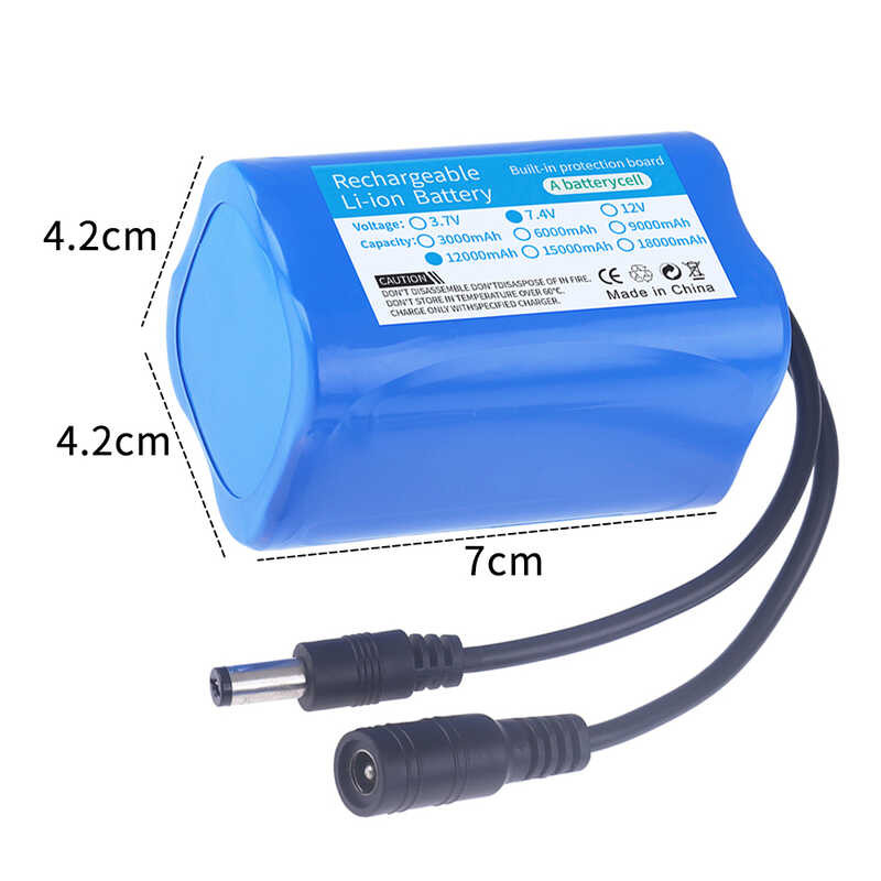 Δ 7.4 โวลต์แบตเตอรี่ลิเธียม 6000/12000 18000 / 24000Mah 21700 2S แบตเ