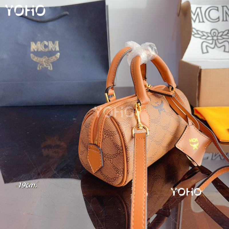 ♞Mcm ELLA LAURETOS Mini Boston กระเป๋าถือ combuting กระเป๋าสะพายอเนกประสงค์ djd