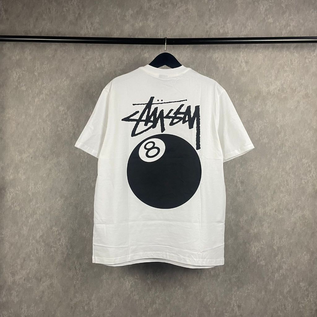 ♞,♘Stussy เสื้อยืดคุณภาพสูง/stussy 8 ball pigmentt/ย้อมสีดํา tee/คุณภาพ vvip XSA
