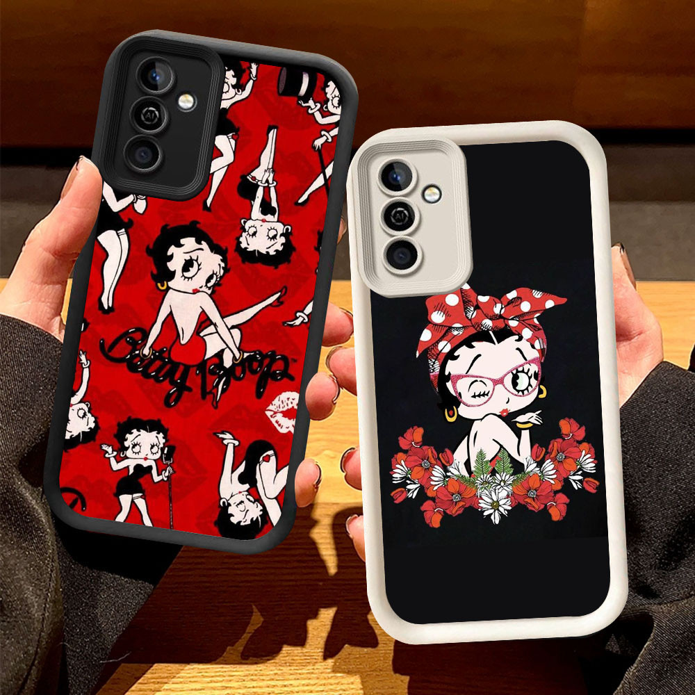 O-30 Betty Girl Boop Casing สําหรับ Samsung Galaxy J2 J6 J4 J7 Prime Plus Pro สีดําและสีขาว