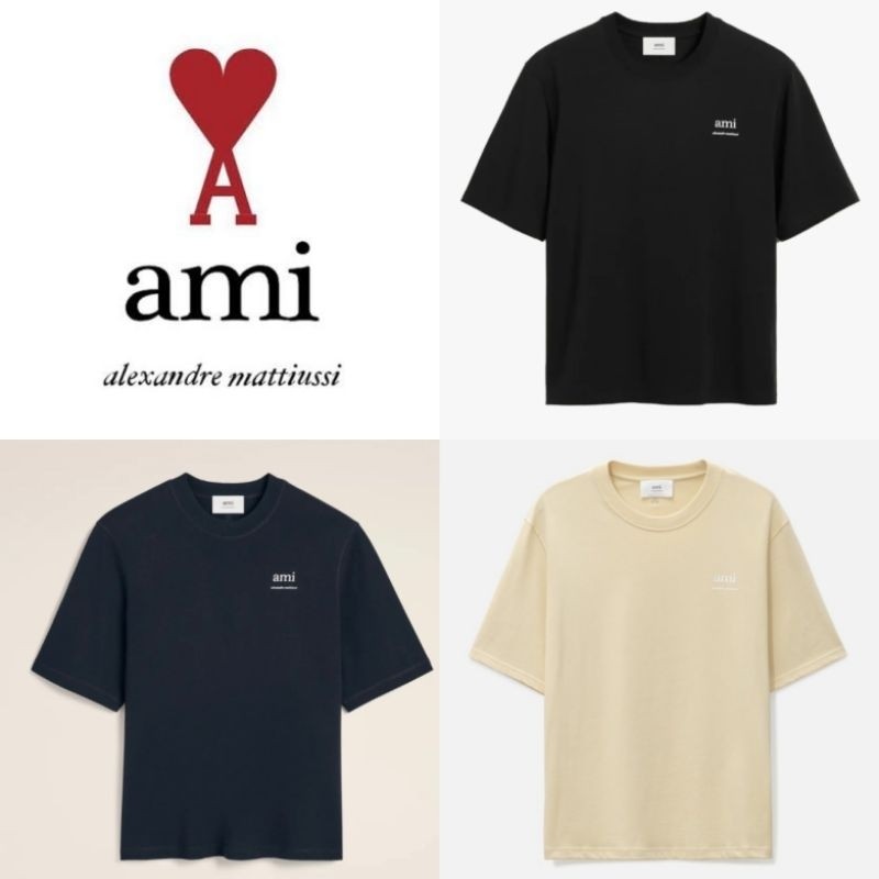 ♞,♘Ami Paris Tee Ami Alexandre Mattiussi Logo Tee XXF