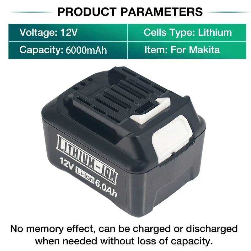 ▥ แบตเตอรี่ลิเธียม 12V 6Ah แบตเตอรี่ชาร์จสําหรับ  เจาะไฟฟ้า L1016 Bl1021b Bl1041b เครื่อง
