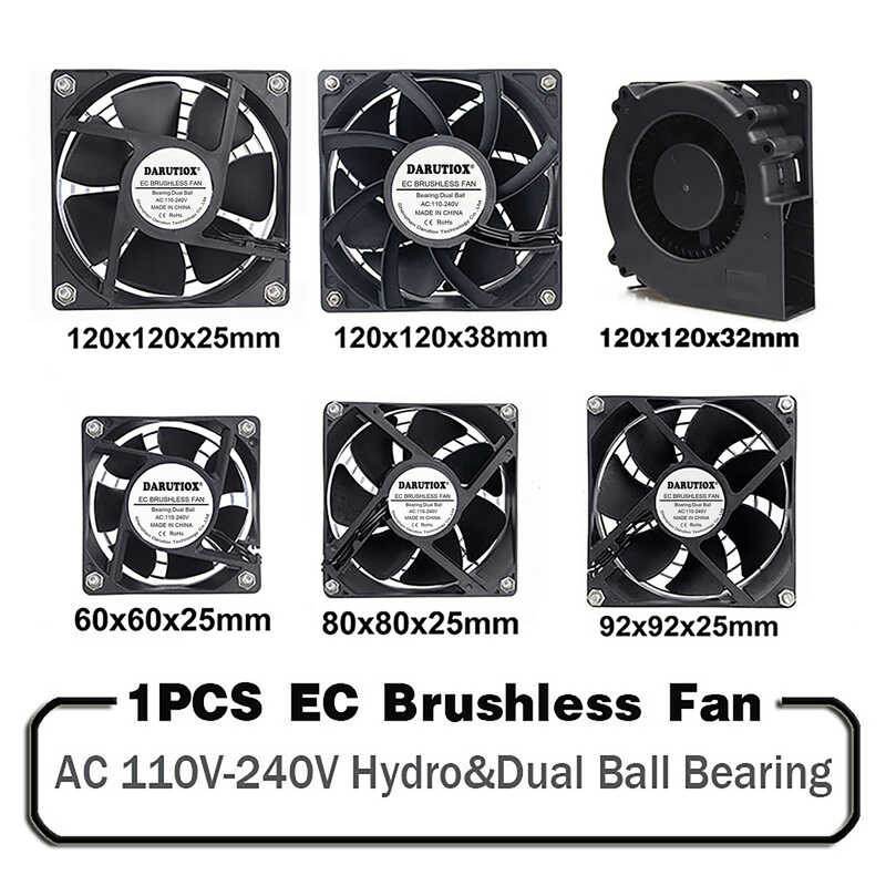 1 พัดลมดูดอากาศ f EC 6025/8025/9225/12025/12038/12032 AC 110V 115V 120V 220V 240V พ