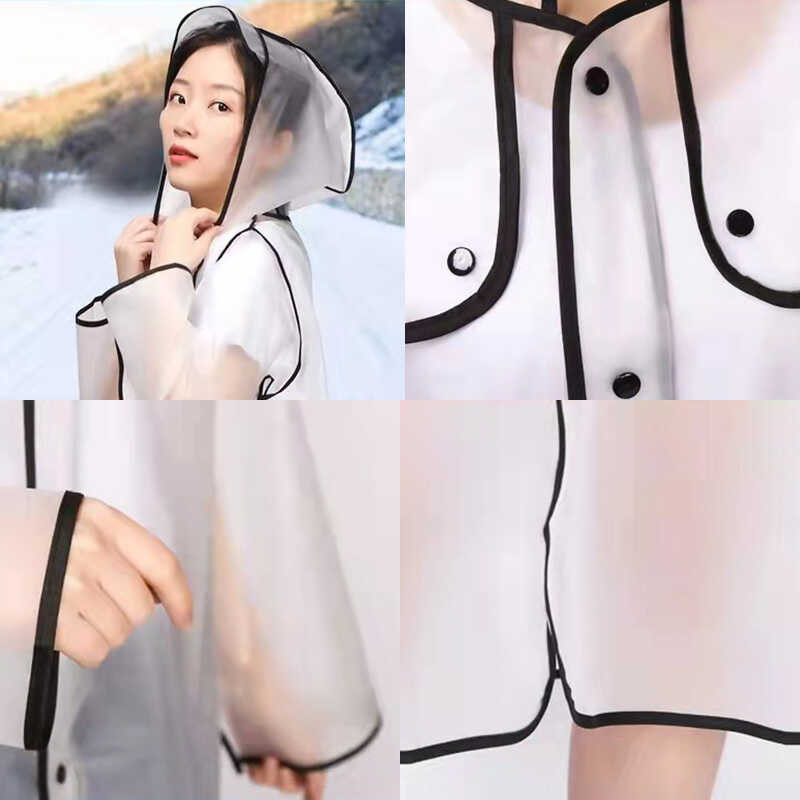 WOMA Clear One Piece Raincoat เดินป่าแบบพกพาเดินทางกลางแจ้งปีนเข
