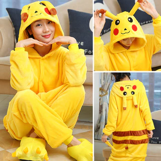 Unisex Kigurumi ไดโนเสาร์ Stitch Pikachu เสือการ์ตูน Flannel อะนิเมะคอสเพลย์เครื่องแต่งกายผู้หญิงผู้ชายชุดนอน Onesies ชุดนอนเด็กสําหรับคริสต์มาส