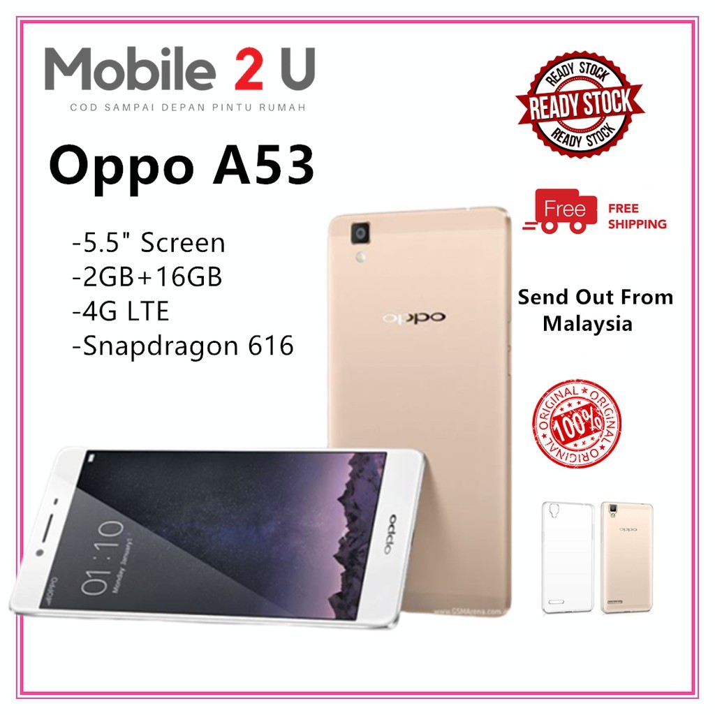 ในสต็อก Oppo A53 100% | Ori มือสองเหมือนใหม่ Ready_Stock | 5.5 "2Gb/16Gb TipTop_สภาพ Dual Sim LTE