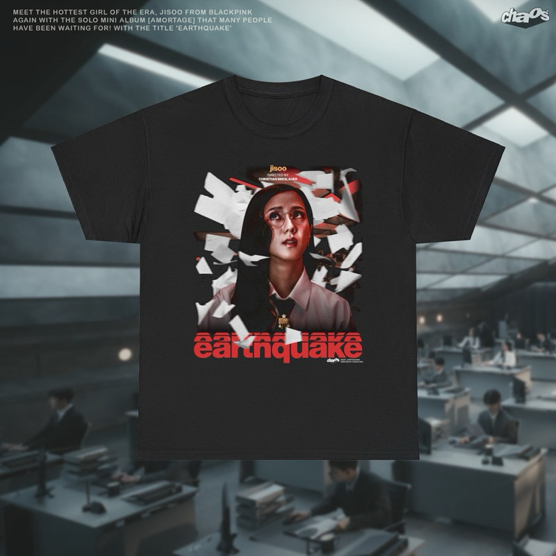♞CHAOS T-SHIRT JISOO EARTHQUAKE XF