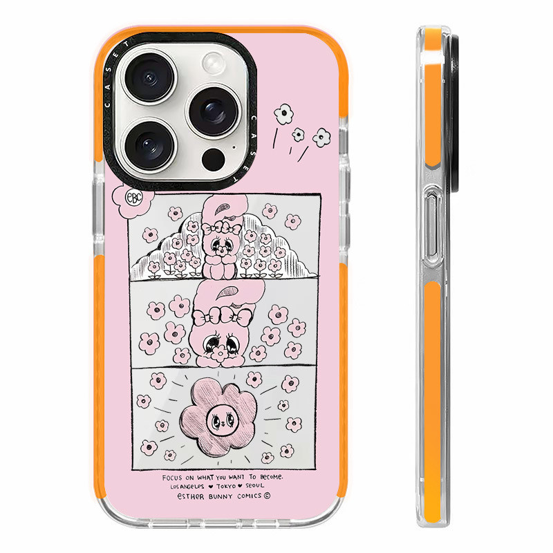 น่ารักEsther Bunny FloralsฉลากสําหรับIPhone 11 13 14 15 16 Pro Max 12 Mini Cover X XR XS MaxซิลิโคนกันชนใสSE 2022 6 7 8 Plusปลอกกันกระแทก ราคา ถูกที่สุด ดีลบีเคเค แกลเลอรีภาพที่ 7