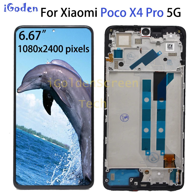 ในสต็อก Super AMOLED สําหรับ Xiaomi Poco X4 Pro 5G LCD หน้าจอสัมผัส Digitizer Assembly สําหรับ Xiaom