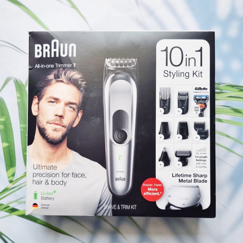(Braun®) All-in-one Trimmer 7 Styling Kit 10-in-1 With Gillette Fusion5 ProGlide Razor Model MGK722