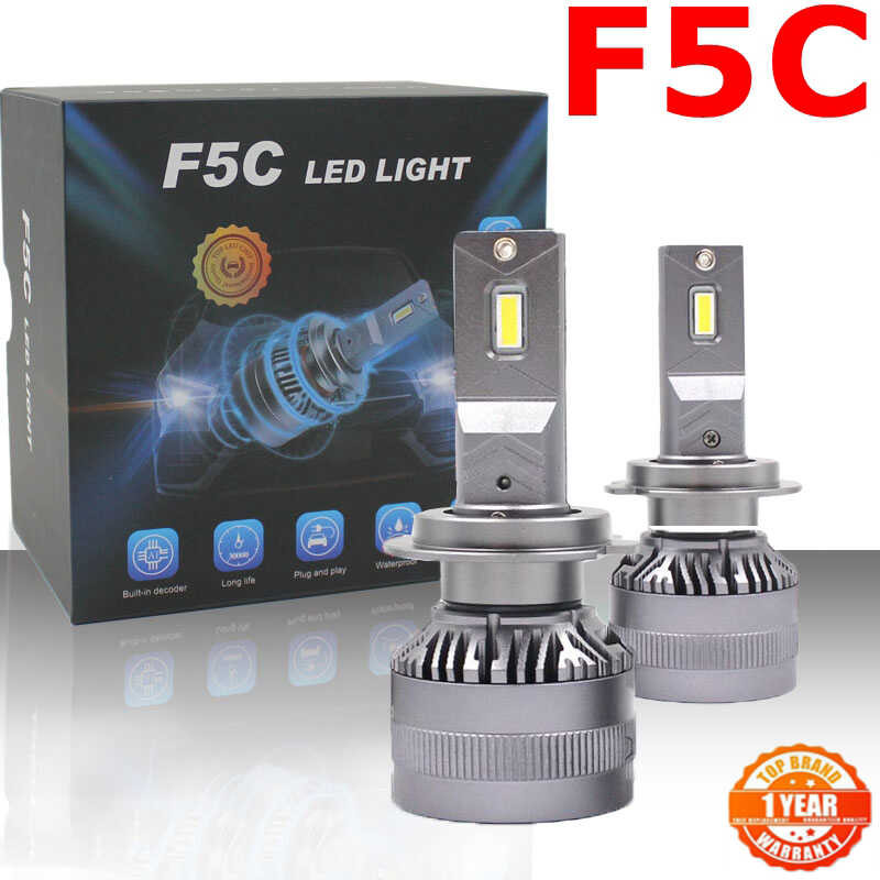 ி F5c 120W 12000Lm ชุดไฟหน้า ไฟตัดหมอก H4 H7 H8 H11 9005 9012 หลอดไฟ LED