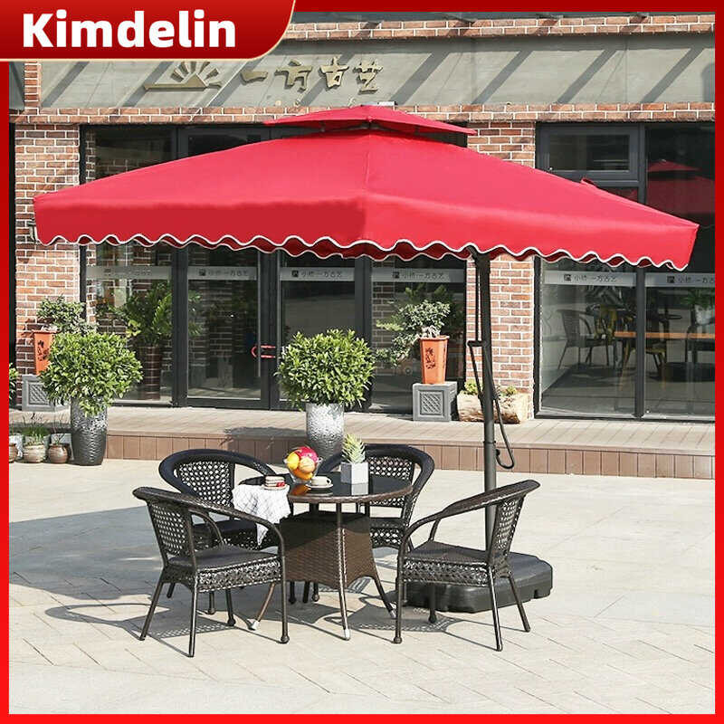 2.5M*2.5M KIMDE Patio Garden Outdoor Market Table Square Umbrella With Wrench For Garden,Pool,Mar
