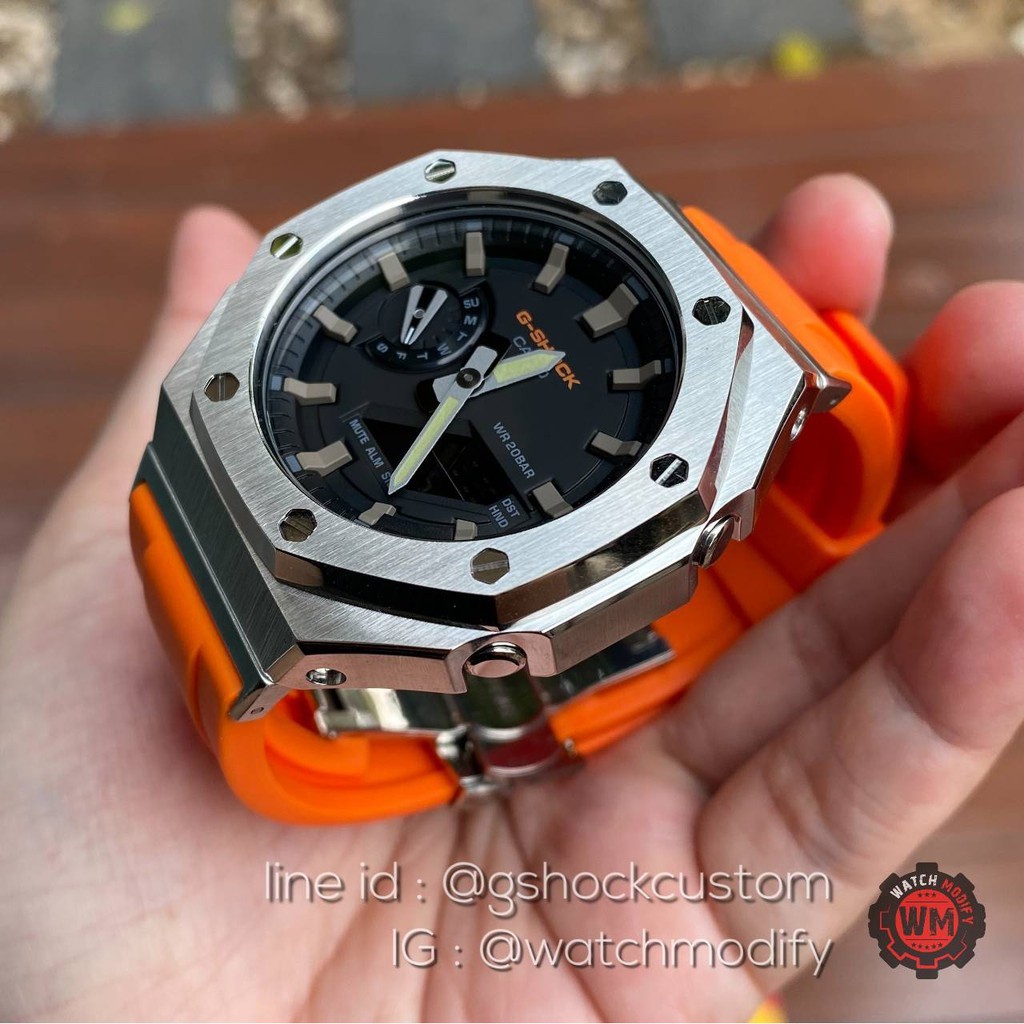 G-Shock GA-2100SU Custom Steel Case Orange Rubber CASIOAK