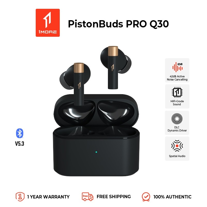 1more Q30 หูฟังไร้สาย 42dB ตัดเสียงรบกวน โหมดเกม ความล่าช้าต่ํา ไดรเวอร์บลูทูธ 5.3 DLC เวลาเล่น 30