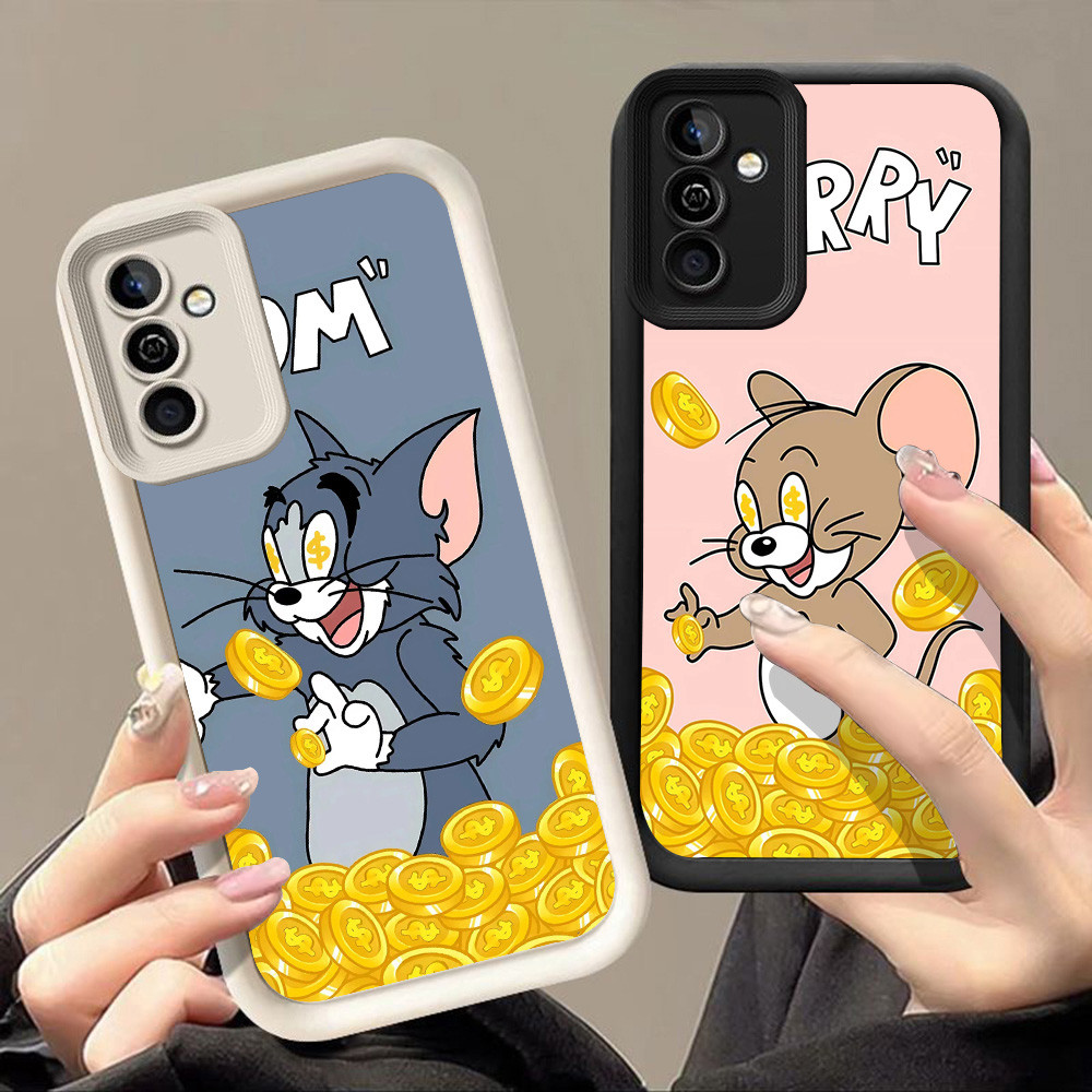 SAMSUNG สําหรับSamsung A23 A32 A13 A52S A53 A73 S24 FE A52 A33 5G A17 Q-46 แมวและเมาส์