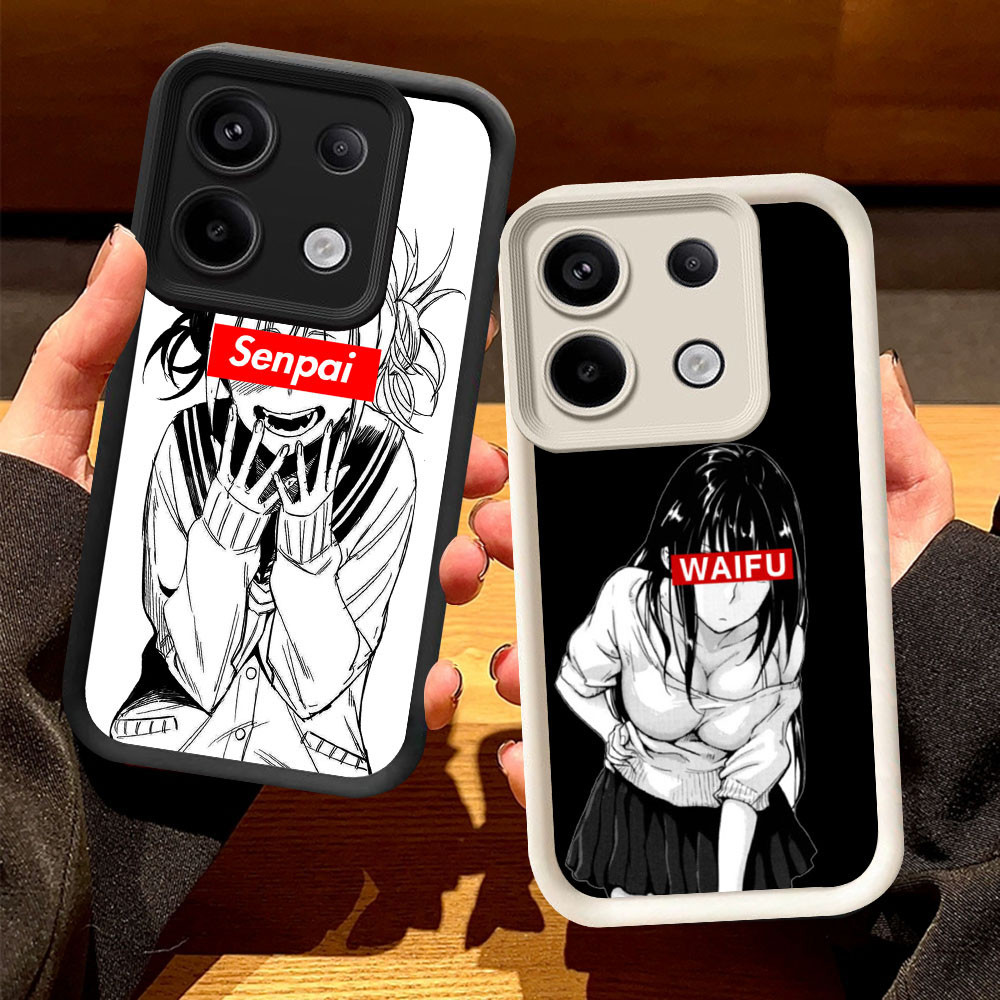 O-17 อะนิเมะ Waifu สําหรับ Xiaomi POCO M6 X6 NEO M7 M4 Pro สีดําและสีขาว