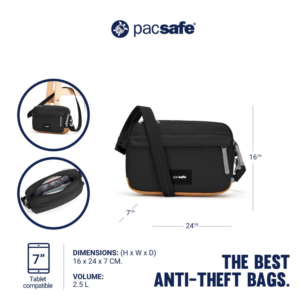 Pacsafe Go Anti-Theft Crossbody Bag  ANTI-THEFT  กระเป๋าสะพายพาดลำตัว กระเป๋ากันขโมย