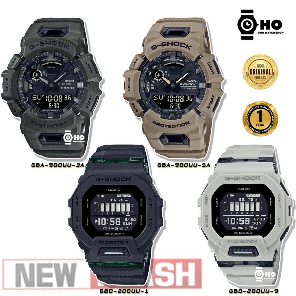 Casio G-Shock GBA-900UU-3A,GBA-900UU-5A,GBD-200UU-1,GBD-200UU-9 นาฬิกาข้อมือผู้ชาย สายเรซิ่น GBA-90