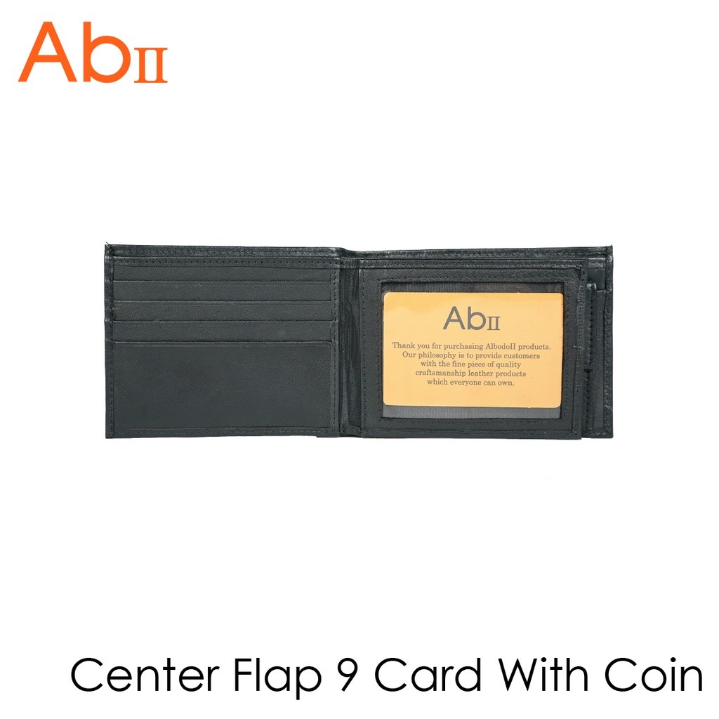 [Albedo] Center Flap 9 Card With Coin กระเป๋าสตางค์หนังแกะ/กระเป๋าสตางค์/กระเป๋าใส่บัตร ยี่ห้อ AbII