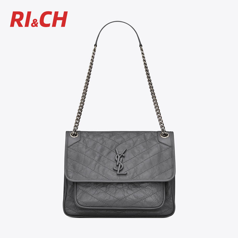 YSL YSL SAINT LAURENT NIKI BABY & MEDIUM SHOULDER BAG หนังวัว หนังออยแวกซ์ #Rich ราคาถูกที่สุดใน Sh