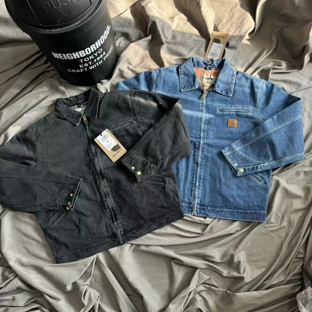 ♞,♘,♙Carhartt เสื้อแจ็กเก็ตยีน ทรงหลวม สไตล์เรโทร j97 ncg