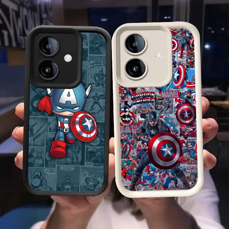 O-11 ปลอกกัปตันอเมริกาสําหรับ OPPO A3 A3X A5 Pro 5G สีดําและสีขาว