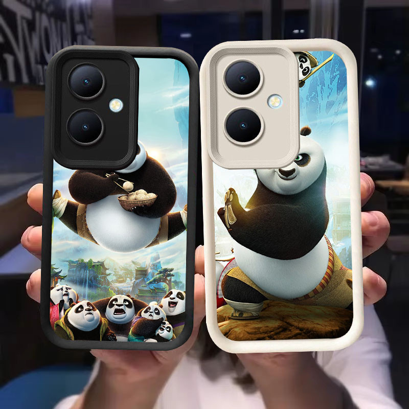 O-4 Kungfu น่ารัก Panda สําหรับ OPPO Reno Realme Narzo C55 C67 13F 10 N55 5G สีดําและสีขาว