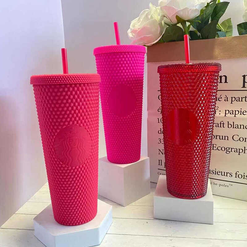 Starbucks Fashion Glitter Cup Reusable Cold Mug With Lid Straw thumbnail 7