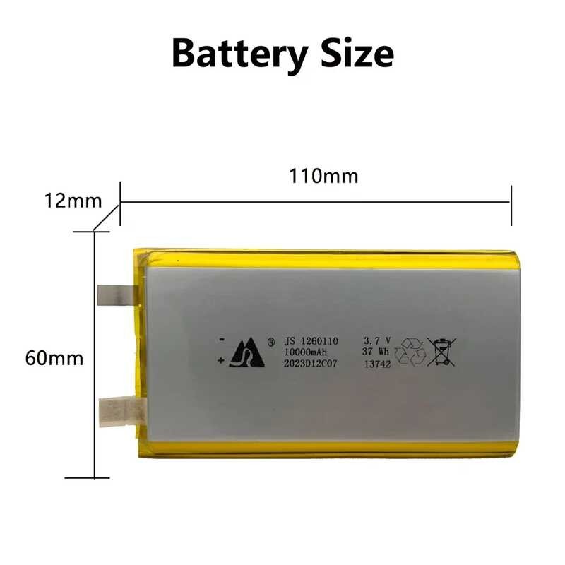 Δ 3.7V 10000Mah 1260110 แบตเตอรี่ลิเธียมโพลิเมอร์สำหรับพลัา