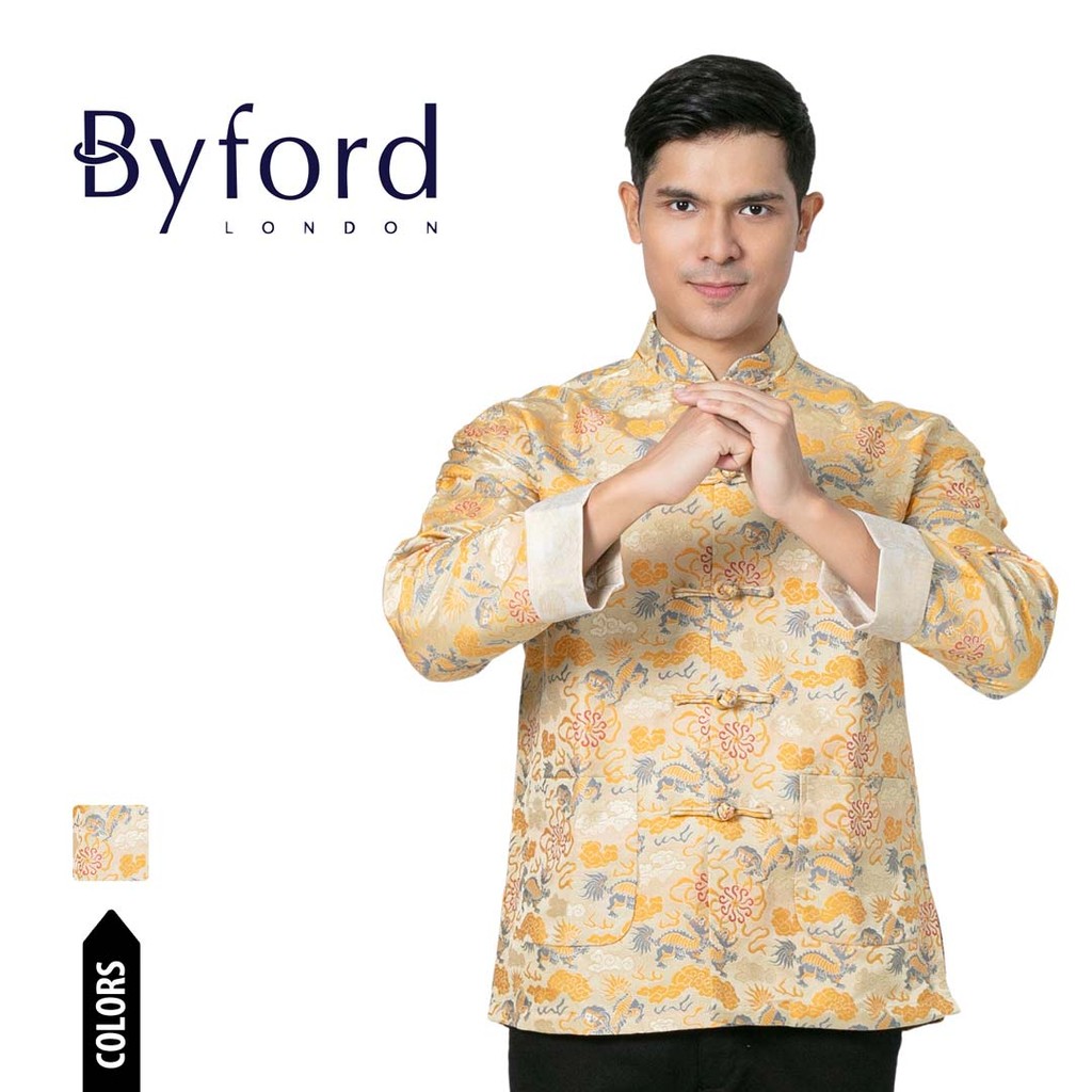 Byford 2025 CNY เสื้อเชิ้ตแขนยาวผู้ชายแบบดั้งเดิมชุด Tang Sam Fu ทังตี้ - 3525001เอฟ