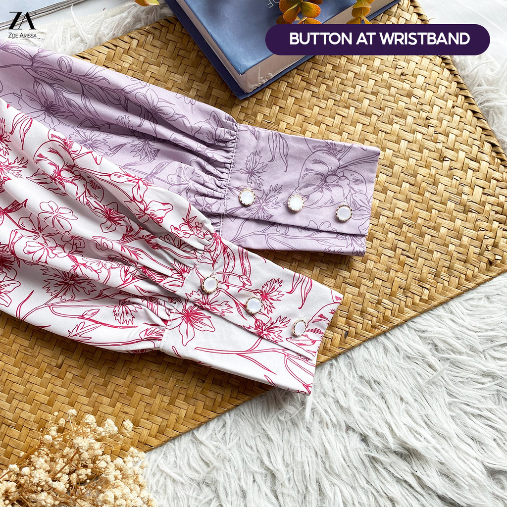 ZOE ARISSA Ruqayya Kurung Baju Kurung Modern Cutting Floral Design Muslimah Wanita Kurung Kedah Moden พิมพ์ใหม่