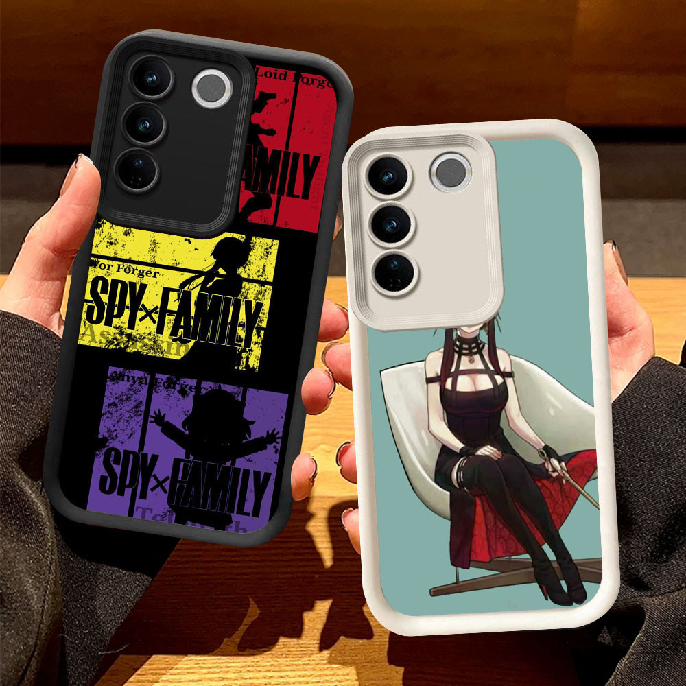 O-9 SPYFAMILY Casing สําหรับ VIVO Y200e V27 V27E Pro สีดําและสีขาว