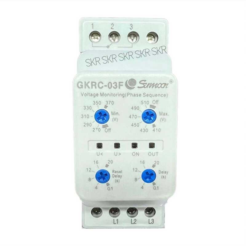 ❤ Sunmoon เฟสโปรเทคชั่น Gkrc-02F (3P4w) / Gkrc-03F (3P3w) 380V Relay อุปกรณ
