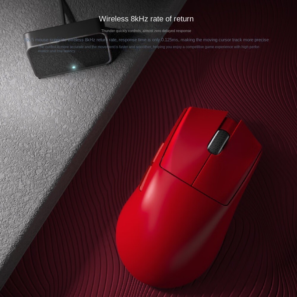 Darmoshark N5 8k เมาส์ไร้สายสามโหมดแบบมีสาย 2.4G บลูทูธ 57g เมาส์น้ําหนักเบา E-sports เกมสํานักงาน