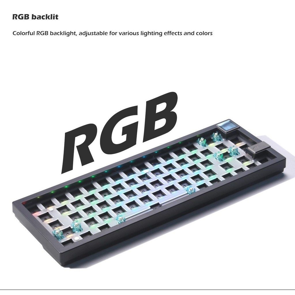 Gmk67-s โครงสร้างปะเก็นสามโหมด VIA Mahjong Sound RGB ชุดที่กําหนดเองหน้าจอคีย์บอร์ดแบบกลไก