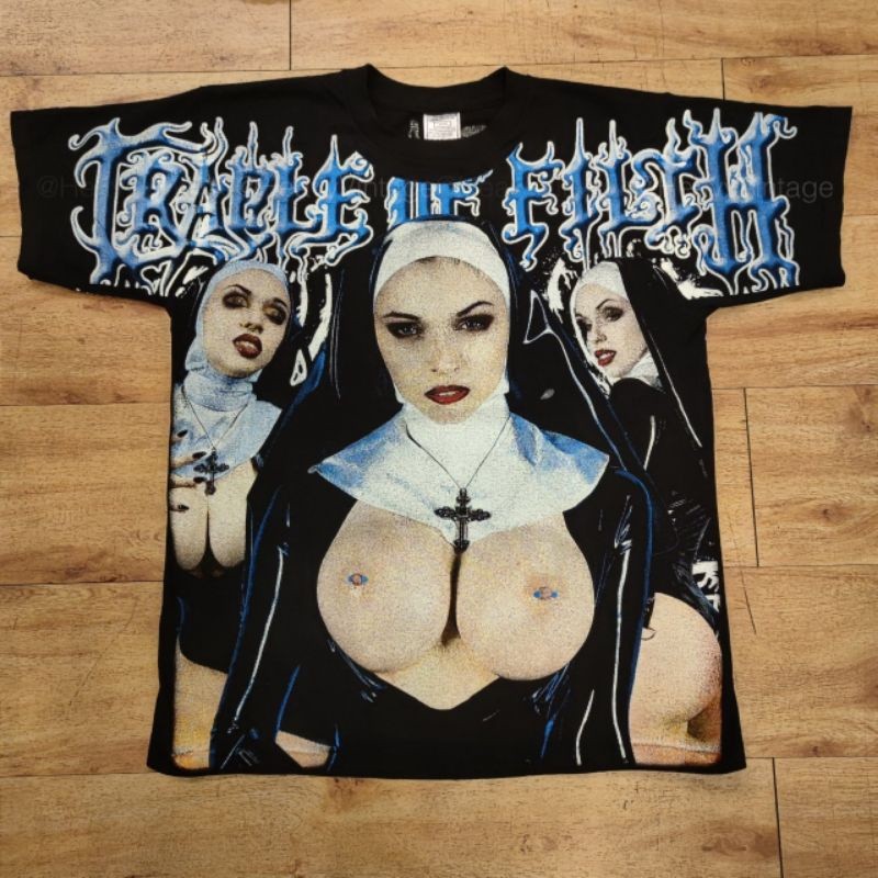 ♞CRADLE OF FILTH BOOTLEG OVP OVERPRINT เสื้อวง เสื้อทัวร์ euf